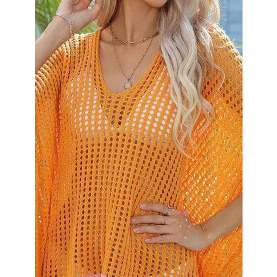 Crochet Rainbow Trim Cover-Up Dress Apparel and Accessories