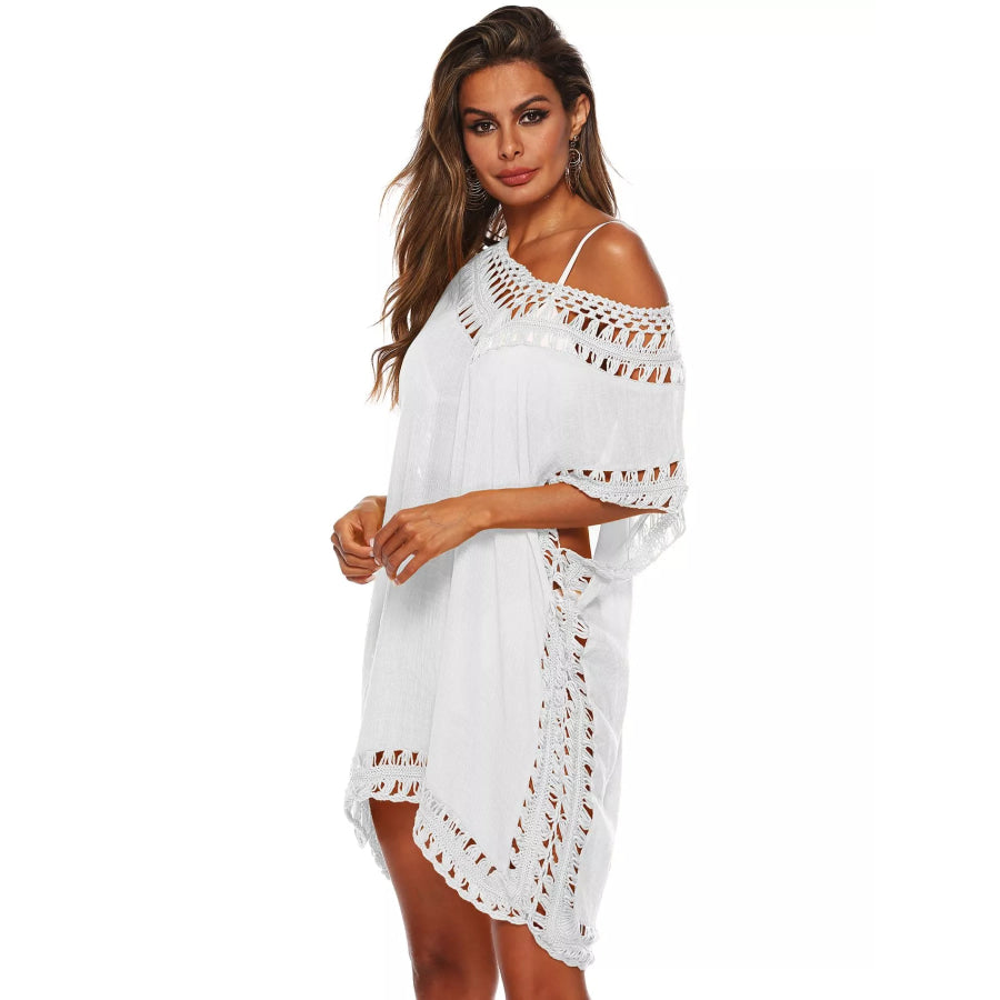 Crochet Trim V-Neck Cover-Up Dress Apparel and Accessories