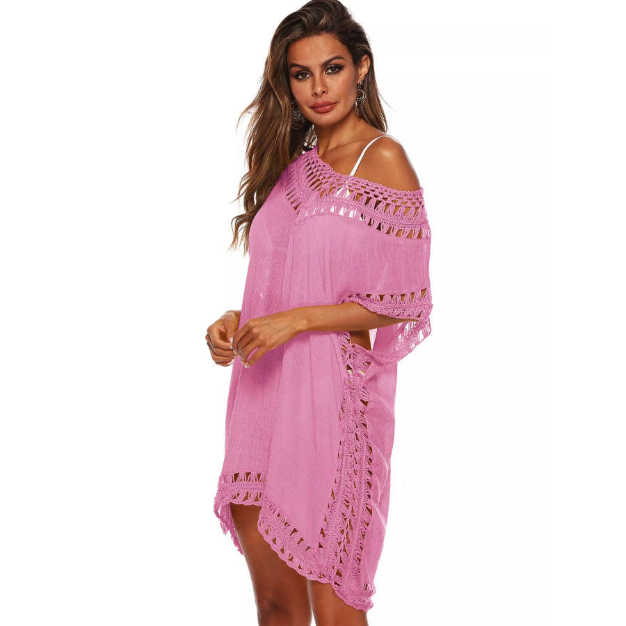 Crochet Trim V-Neck Cover-Up Dress Apparel and Accessories
