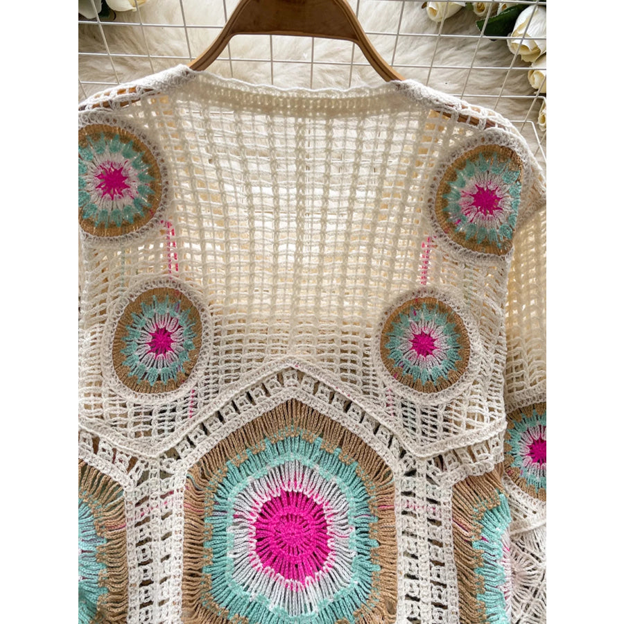 Crochet V-Neck Knit Cover Up Apparel and Accessories