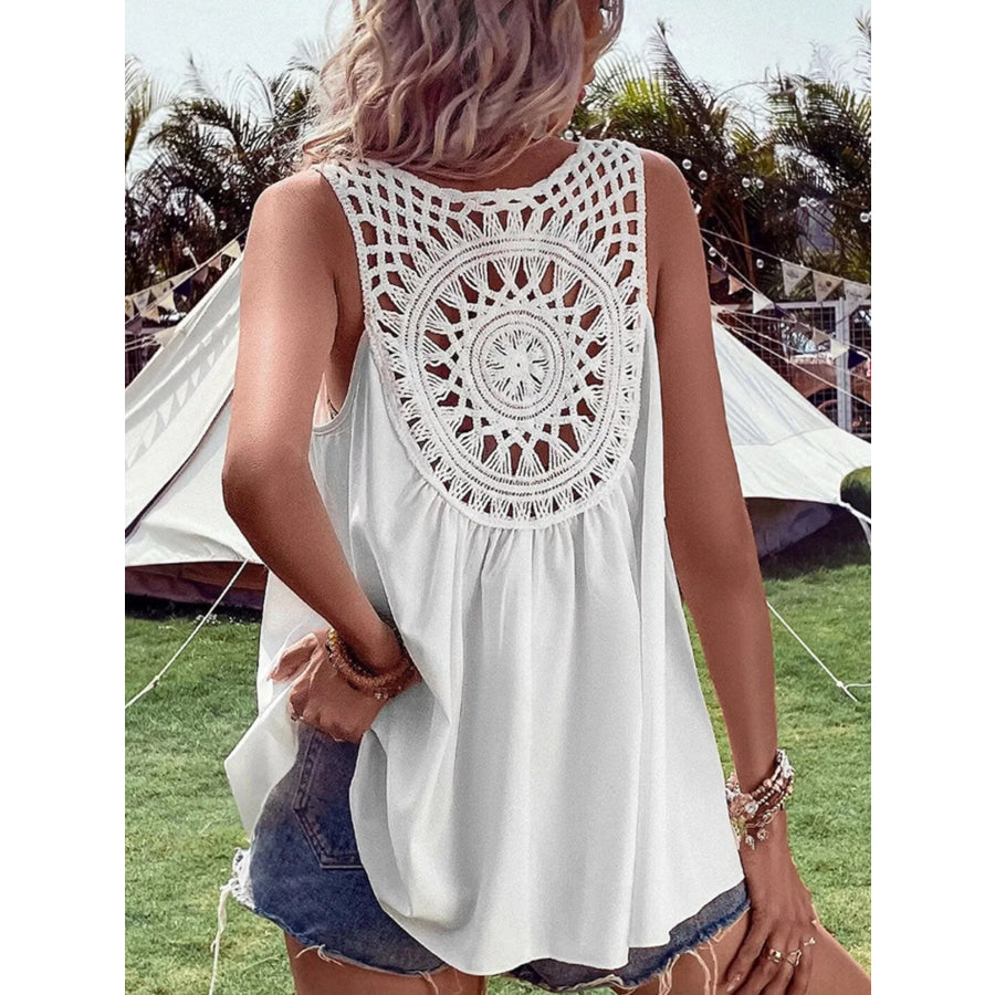 Crochet V-Neck Tank Top Apparel and Accessories