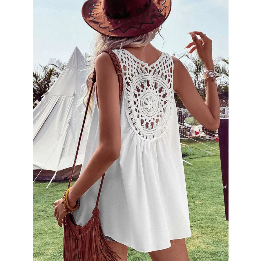Crochet V-Neck Tank Top Apparel and Accessories