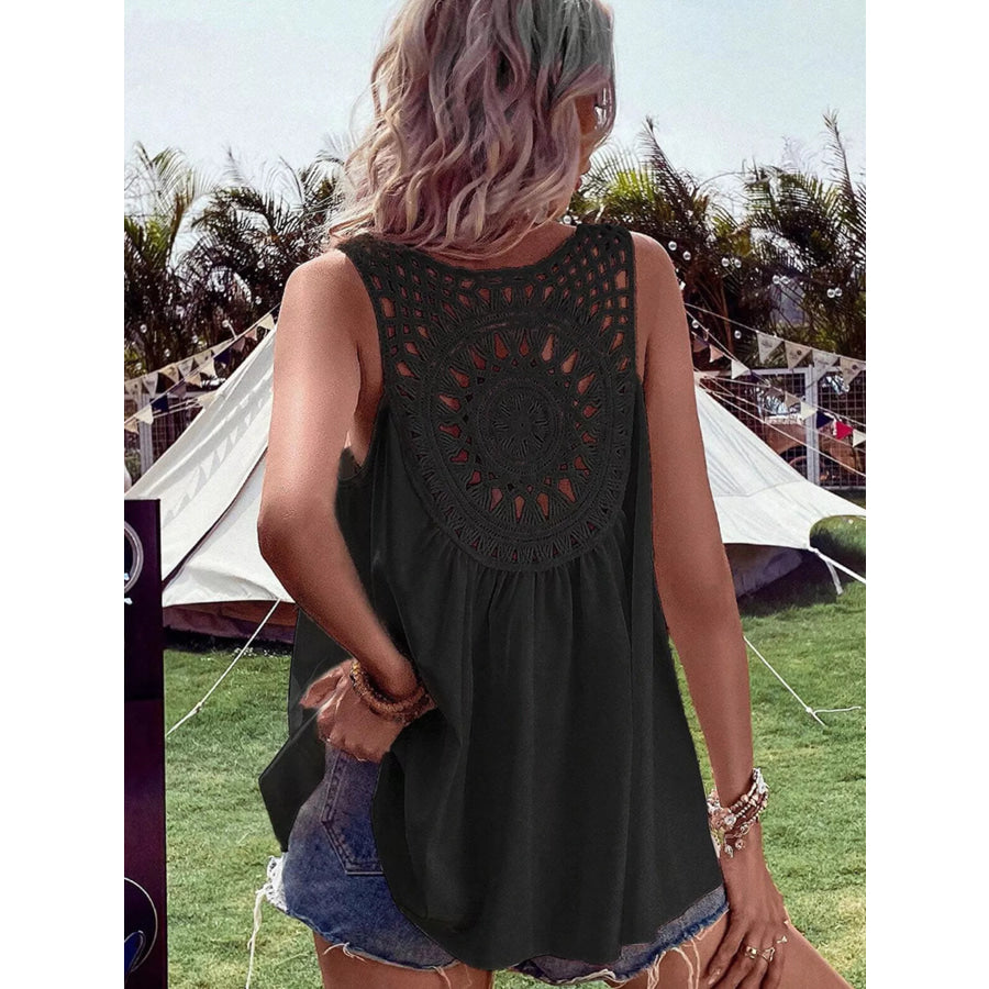 Crochet V-Neck Tank Top Apparel and Accessories