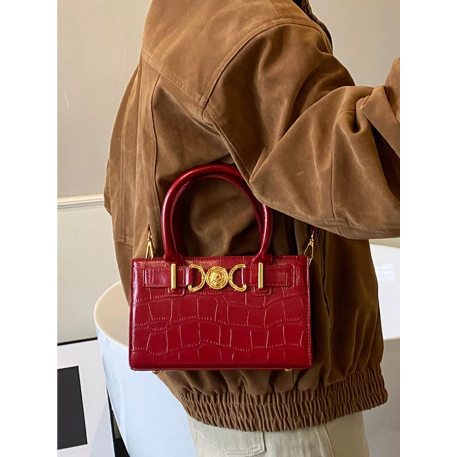 Crocodile Embossed Crossbody Bag Apparel and Accessories