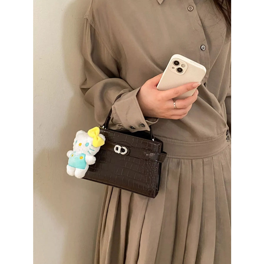 Crocodile Embossed Crossbody Bag Brown / One Size Apparel and Accessories