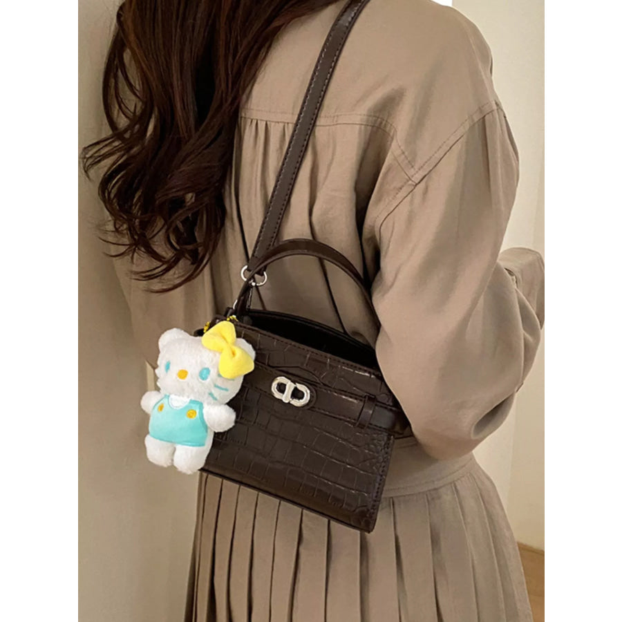 Crocodile Embossed Crossbody Bag Brown / One Size Apparel and Accessories