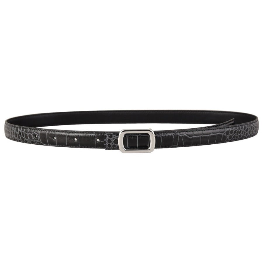 Crocodile Embossed Leather Belt Apparel and Accessories