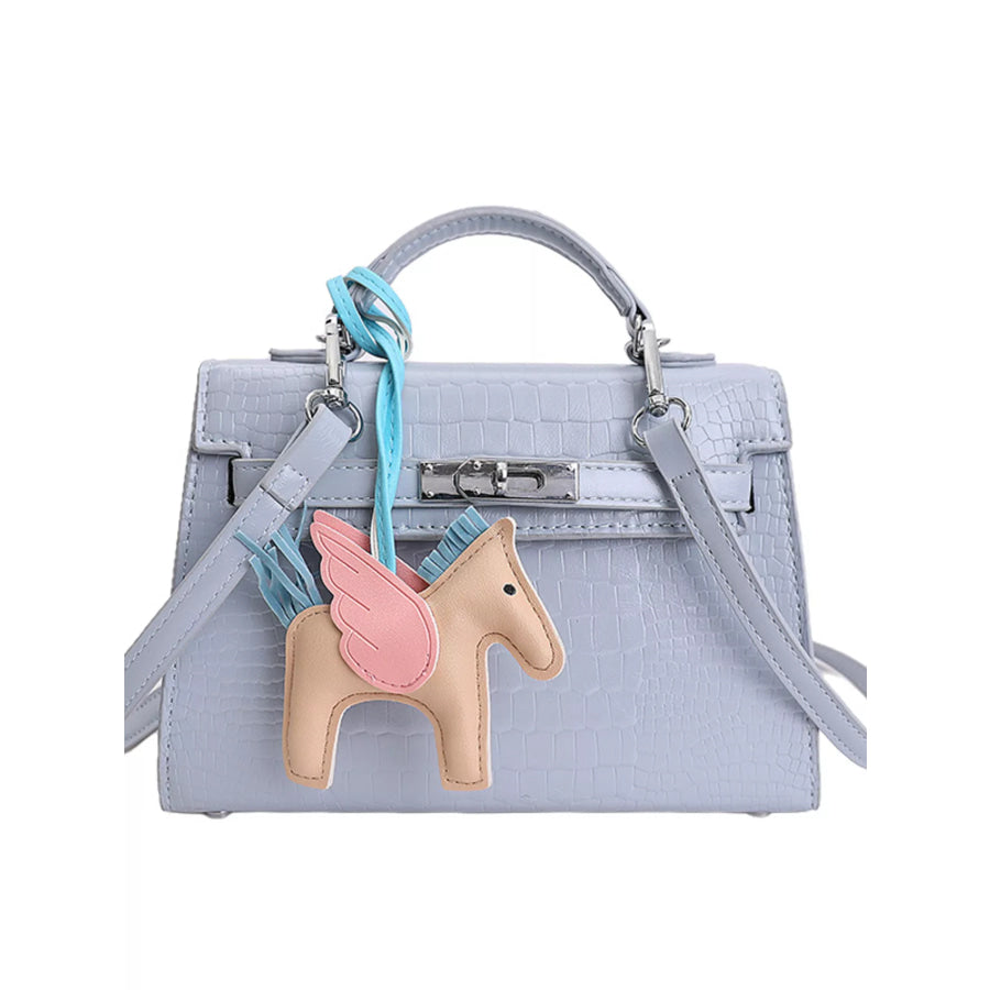 Crocodile Embossed Mini Crossbody Bag Blue / One Size Apparel and Accessories