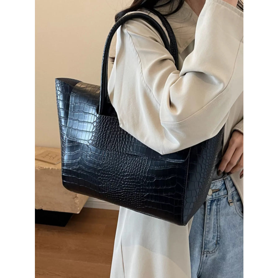 Crocodile Embossed Tote Bag Apparel and Accessories