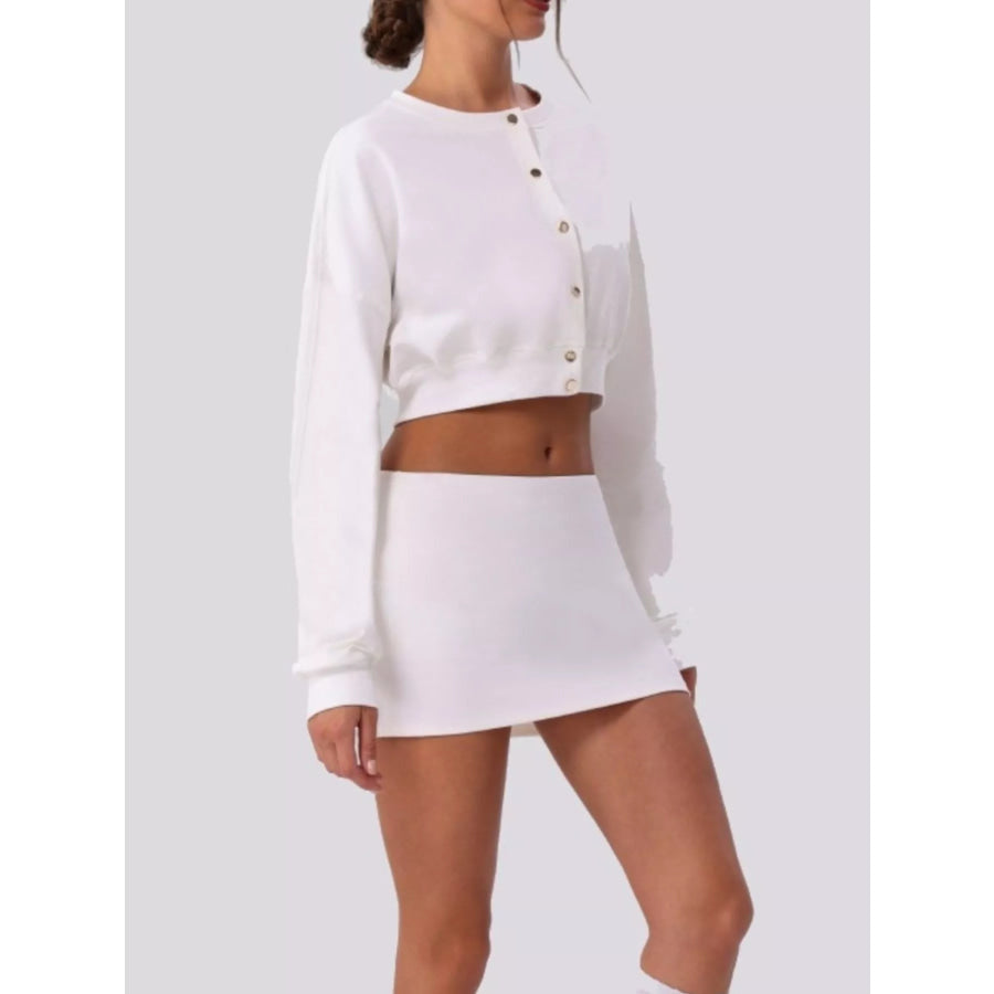 Cropped Button-Down Active Cardigan Apparel and Accessories