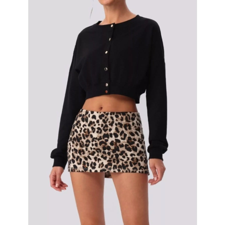Cropped Button-Down Active Cardigan Apparel and Accessories