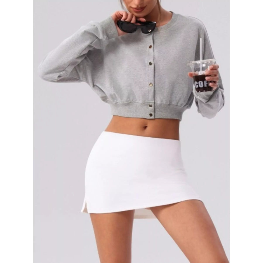Cropped Button-Down Active Cardigan Apparel and Accessories