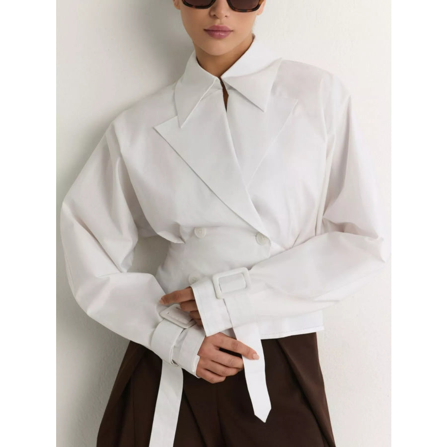 Cropped Double-Breasted Blazer Apparel and Accessories