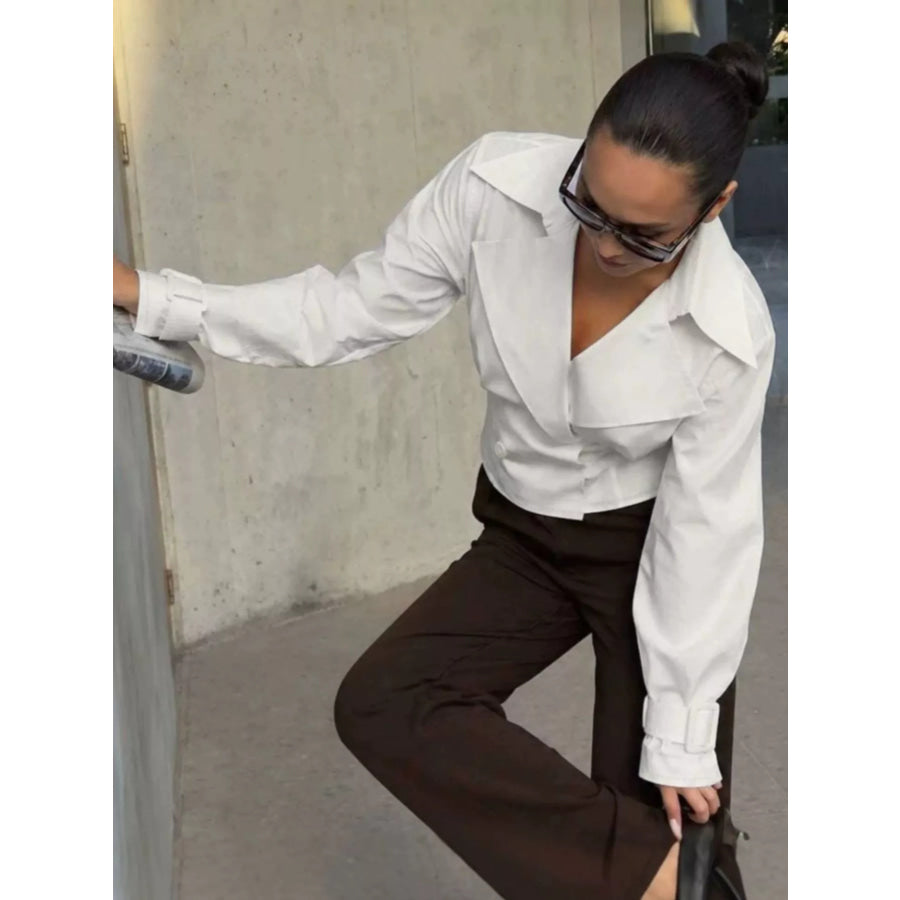 Cropped Double-Breasted Blazer Apparel and Accessories