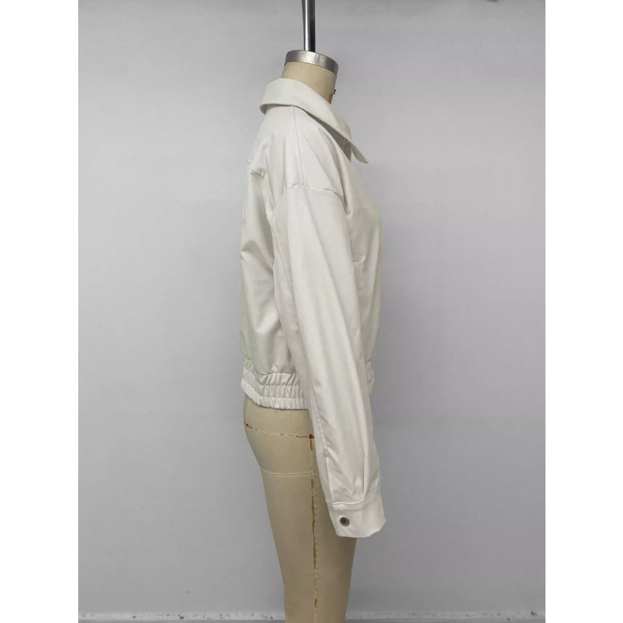 Cropped Faux Leather Jacket Apparel and Accessories