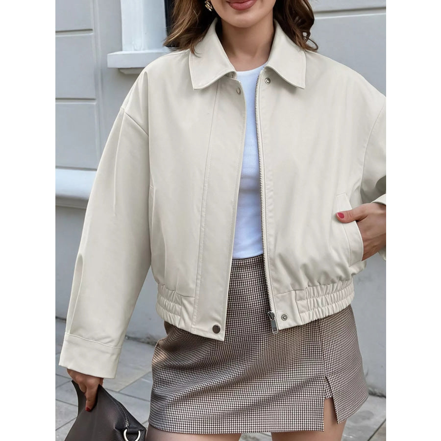 Cropped Faux Leather Jacket Apparel and Accessories