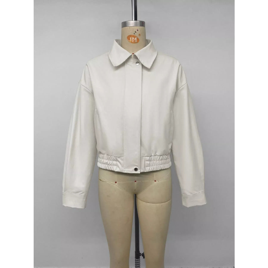 Cropped Faux Leather Jacket Apparel and Accessories