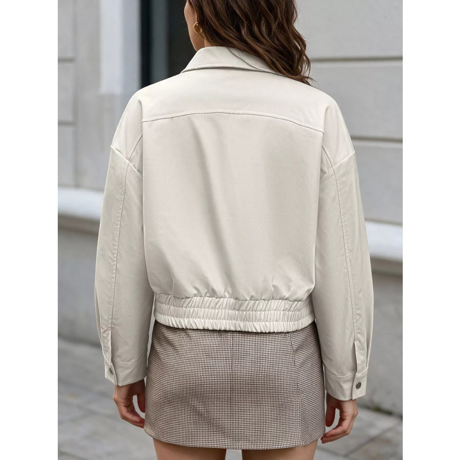Cropped Faux Leather Jacket Apparel and Accessories