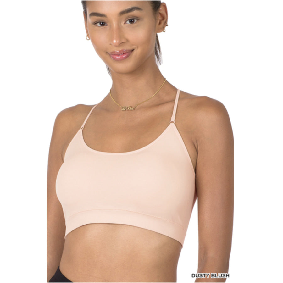 NEW! Cross Back Padded Seamless Bralette with Adjustable Straps Dusty Blush ETA late Sep / OneSize S-XL Bralette