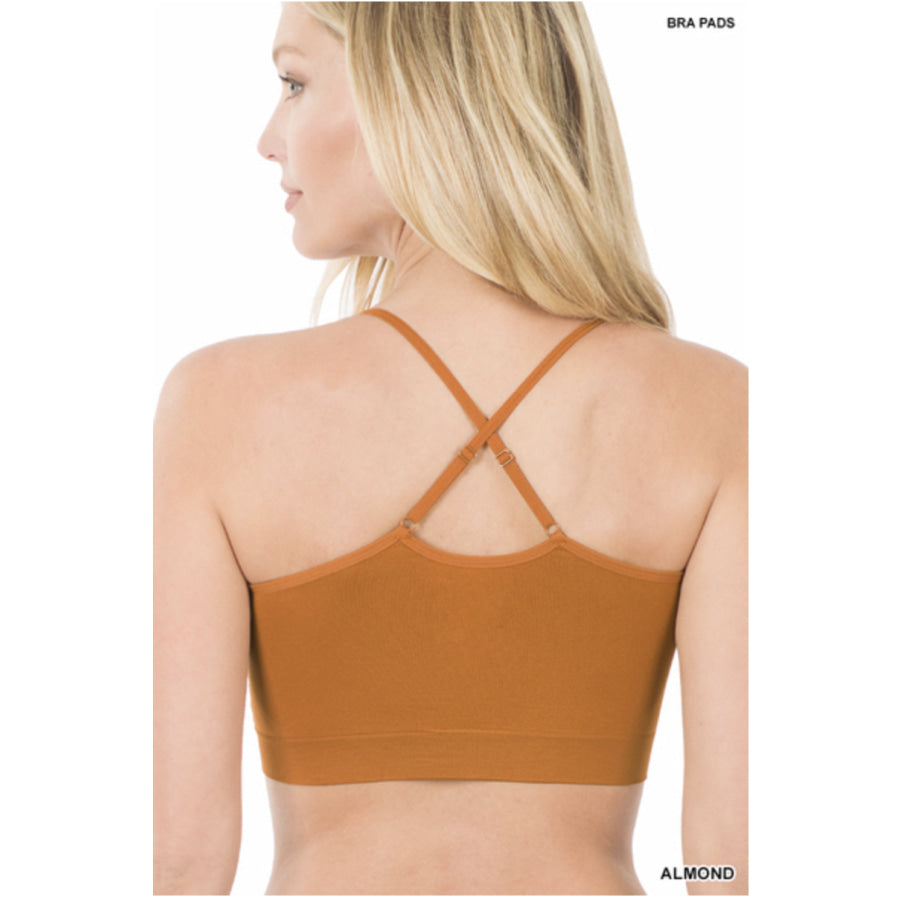 NEW! Cross Back Padded Seamless Bralette with Adjustable Straps Bralette