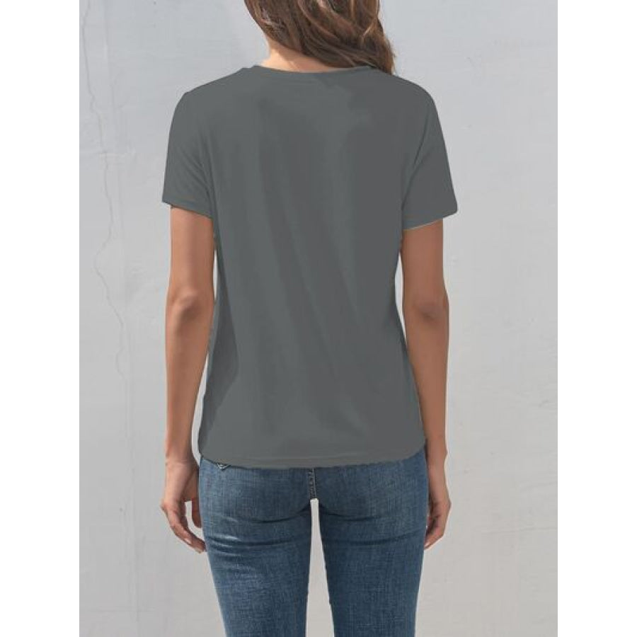 Cross Graphic Round Neck T - Shirt Apparel and Accessories