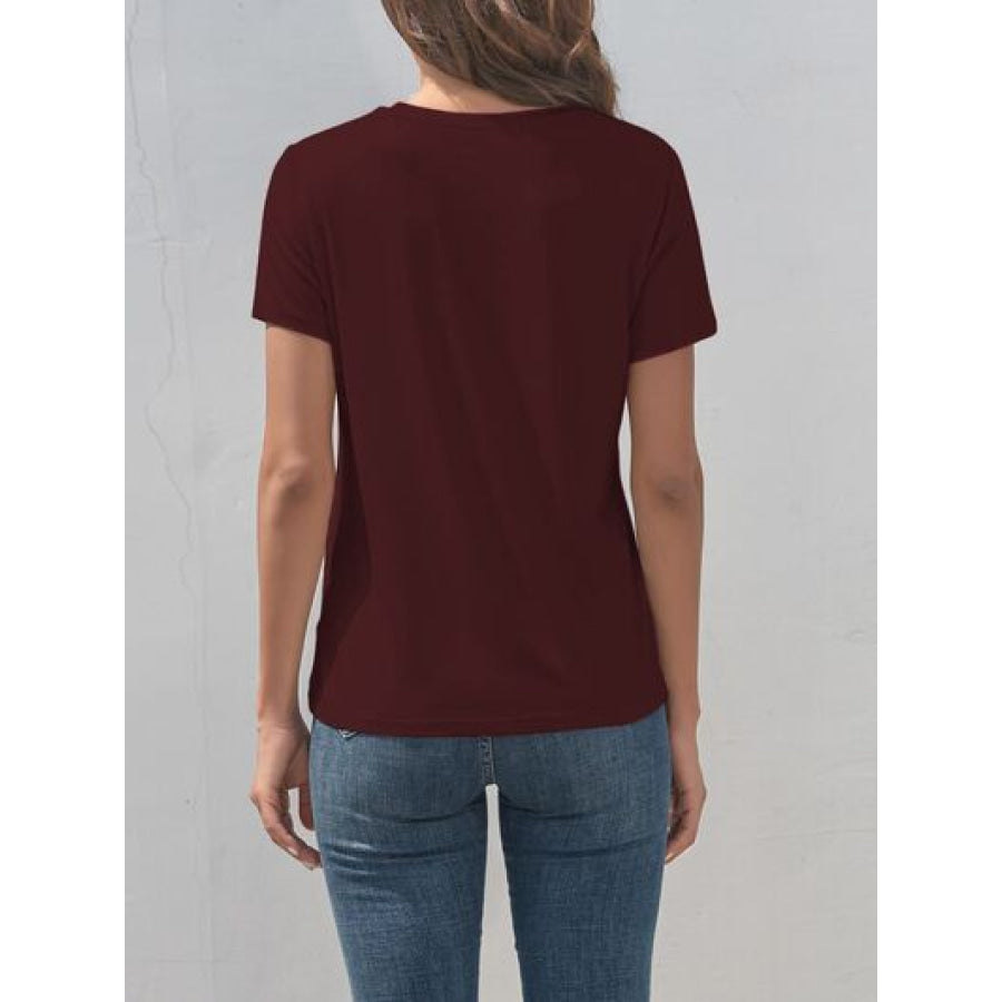 Cross Graphic Round Neck T - Shirt Apparel and Accessories