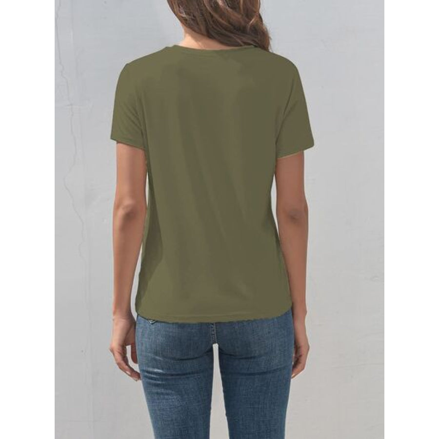 Cross Graphic Round Neck T - Shirt Apparel and Accessories