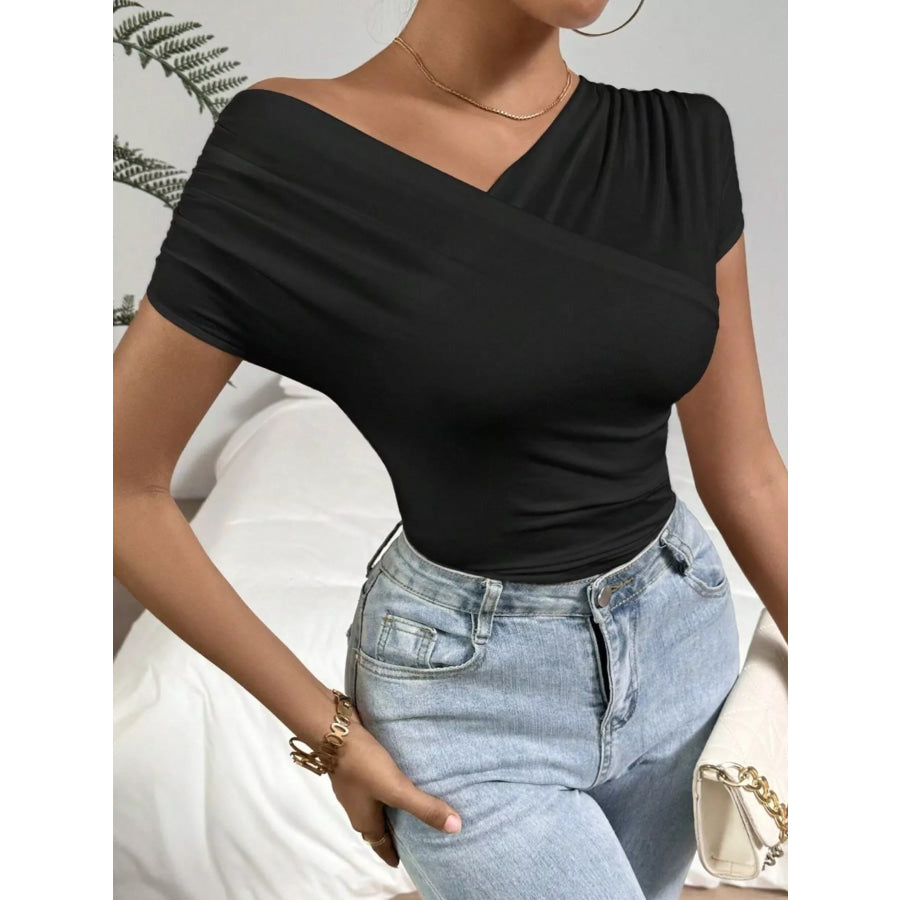 Cross-Wrap Slim Fit Top Apparel and Accessories