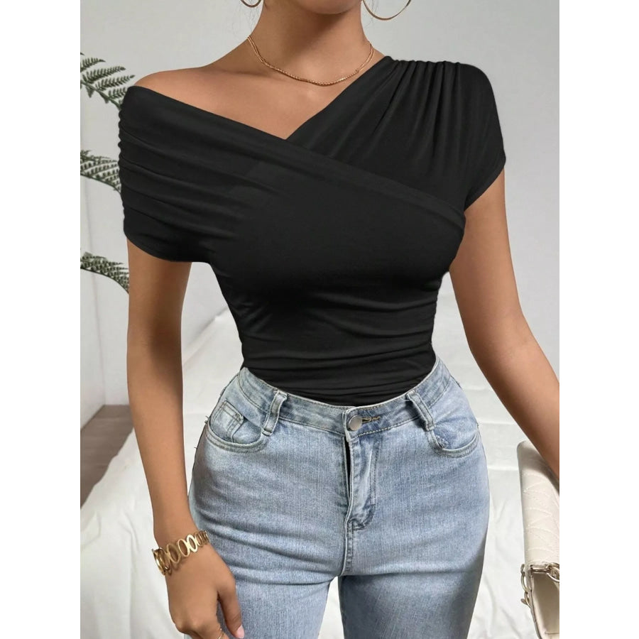 Cross-Wrap Slim Fit Top Apparel and Accessories