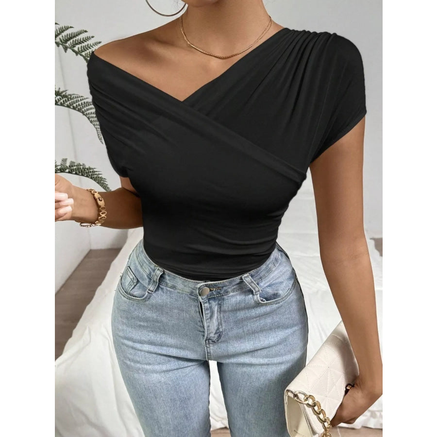 Cross-Wrap Slim Fit Top Apparel and Accessories