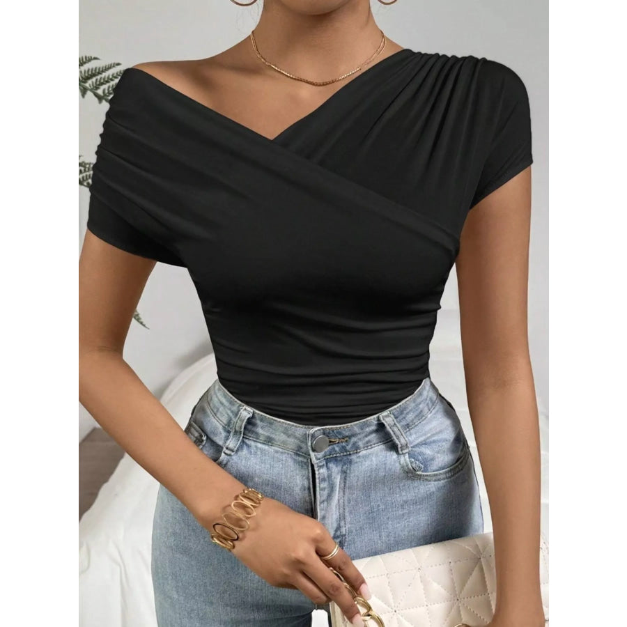 Cross-Wrap Slim Fit Top Apparel and Accessories