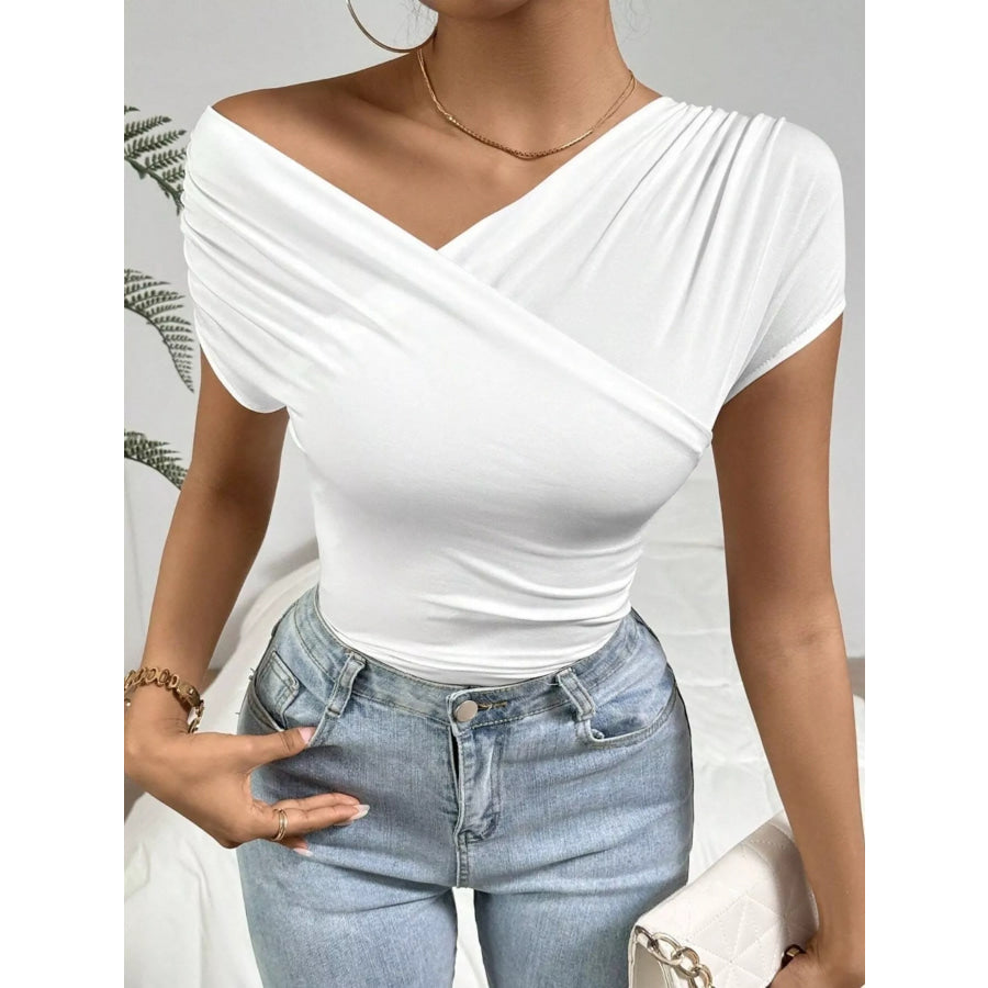 Cross-Wrap Slim Fit Top Apparel and Accessories