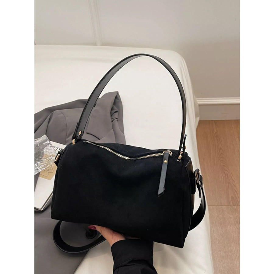 Crossbody Bag with Furry Charm Black / ONESIZE Apparel and Accessories