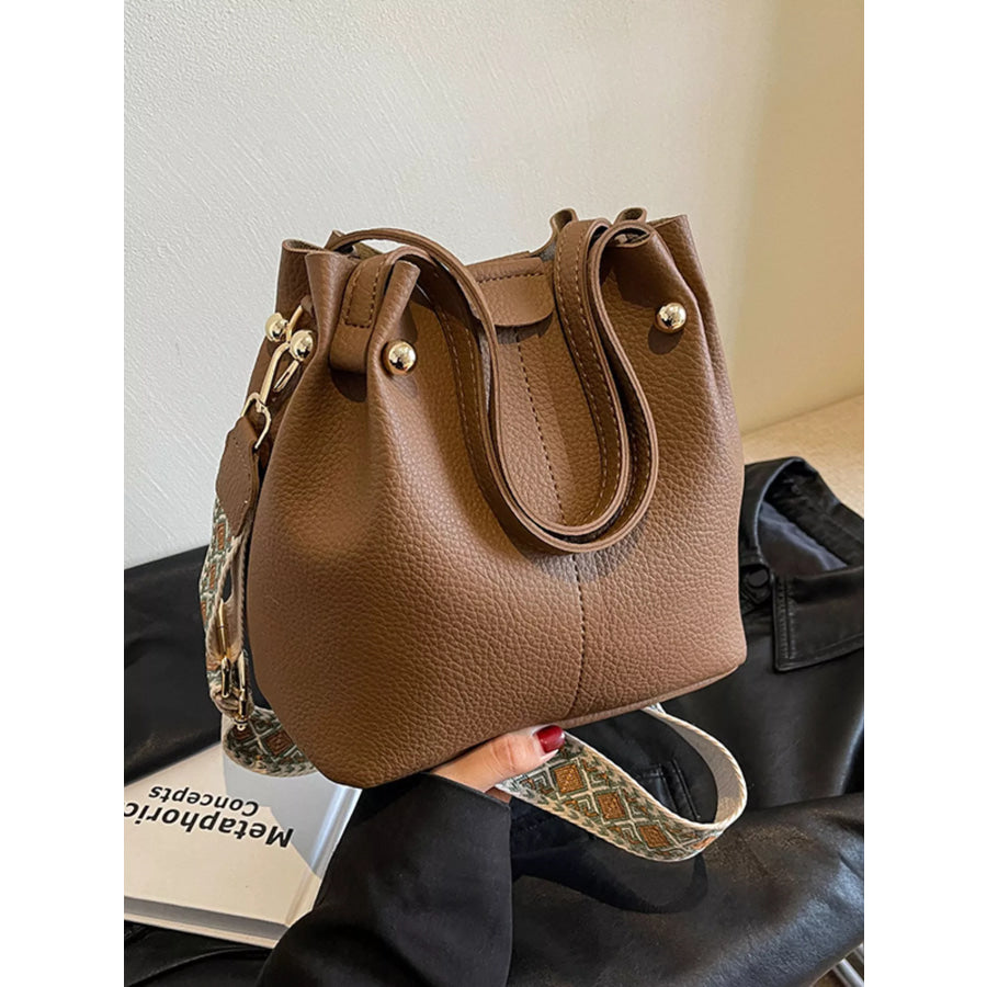 Crossbody Bag with Patterned Strap Brown / One Size Apparel and Accessories