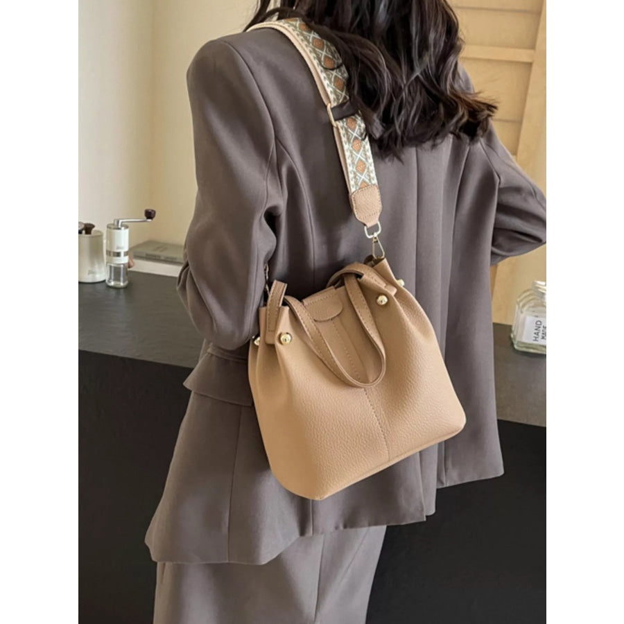 Crossbody Bag with Patterned Strap Khakis / One Size Apparel and Accessories