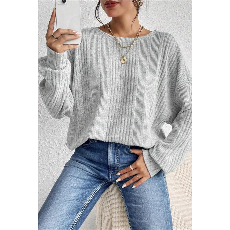 Crossover Backless Long Sleeve Knit Top Apparel and Accessories