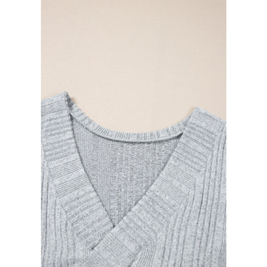 Crossover Backless Long Sleeve Knit Top Apparel and Accessories