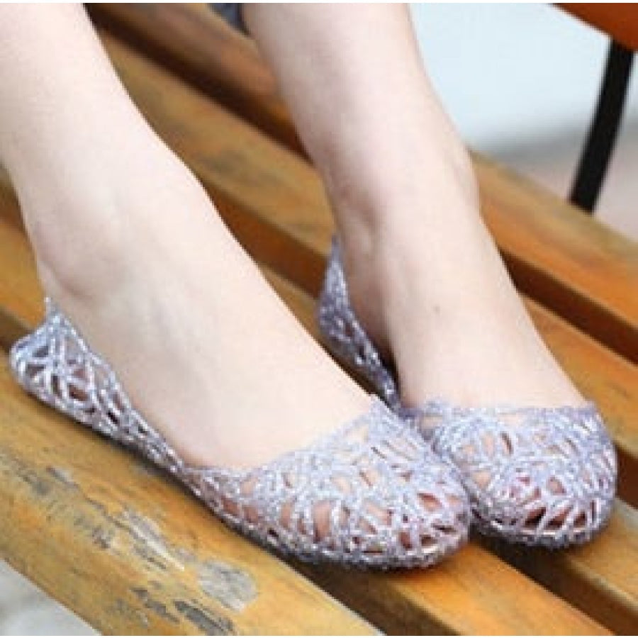 Crystal Jelly Bird Nest Sandals silver / 5 Shoes