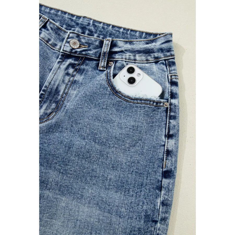 Cuffed Straight Loose Jeans Apparel and Accessories