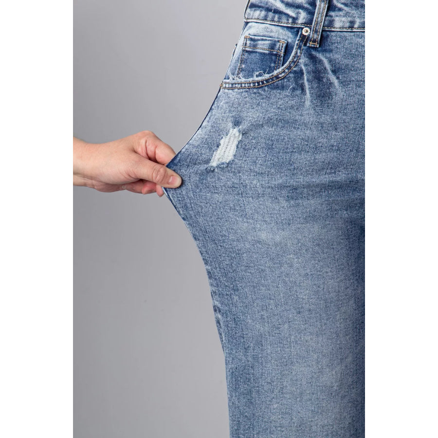 Cuffed Straight Loose Jeans Apparel and Accessories