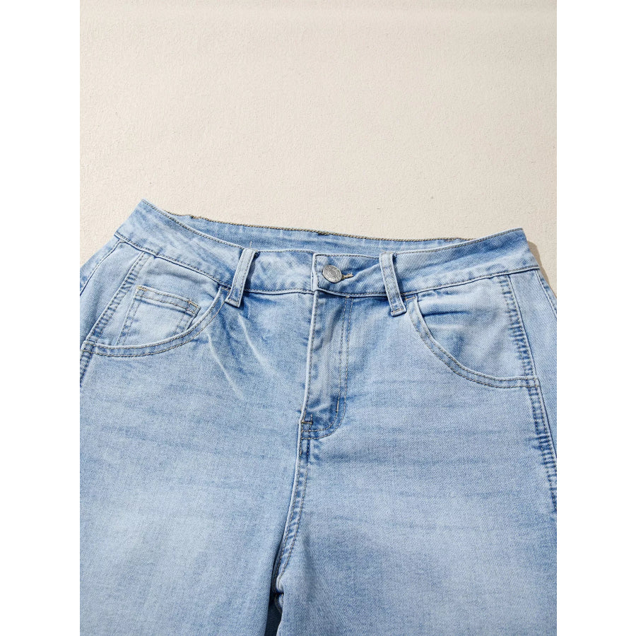 Cuffed Wide-Leg Jeans Apparel and Accessories