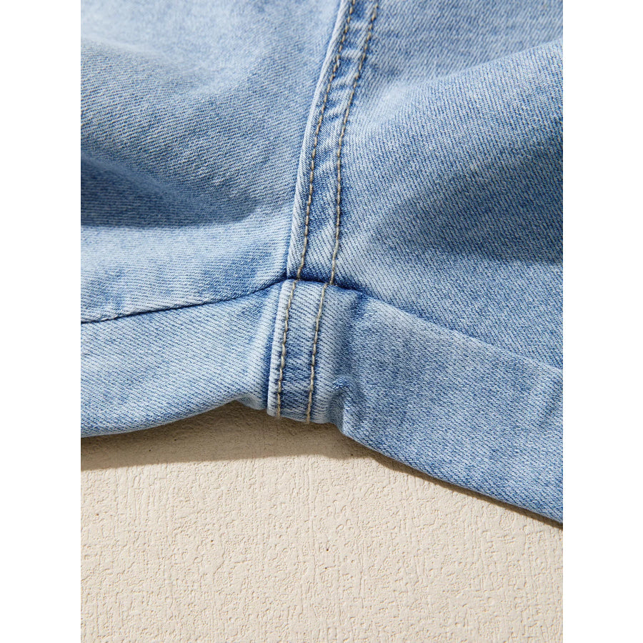 Cuffed Wide-Leg Jeans Apparel and Accessories