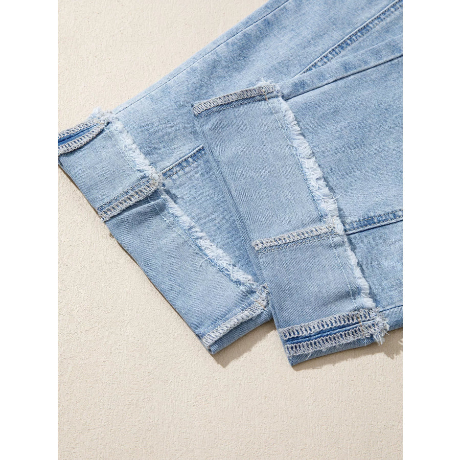 Cuffed Wide-Leg Jeans Apparel and Accessories