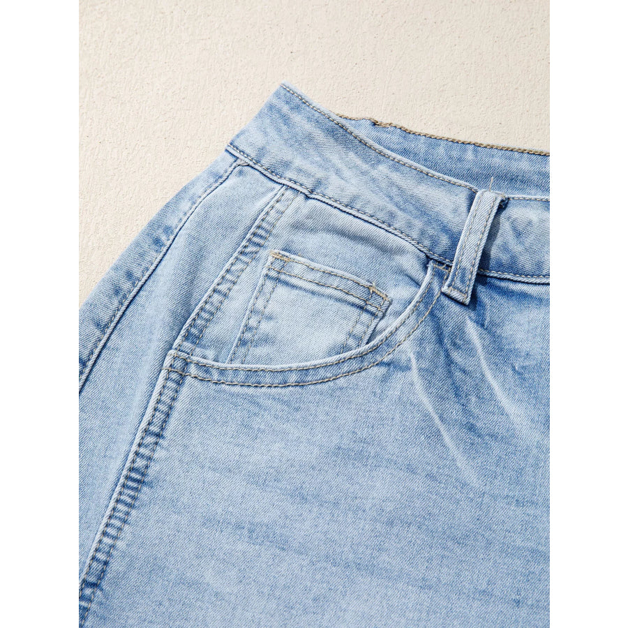 Cuffed Wide-Leg Jeans Apparel and Accessories