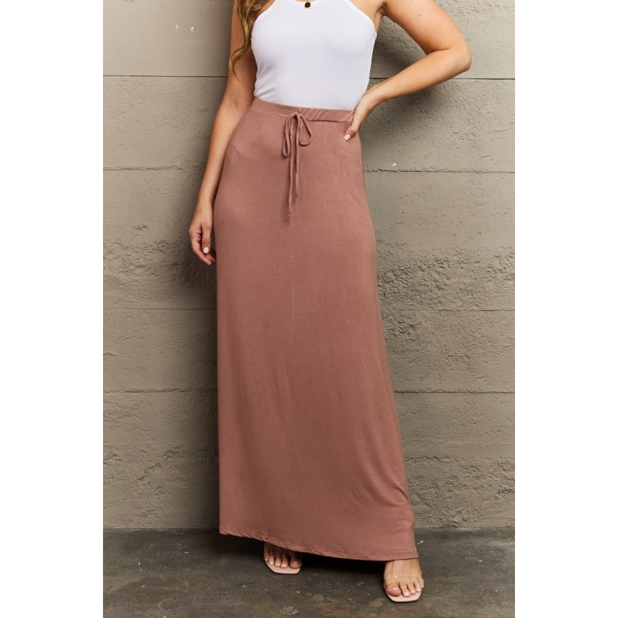 Culture Code For The Day Full Size Flare Maxi Skirt in Chocolate Chocolate / S