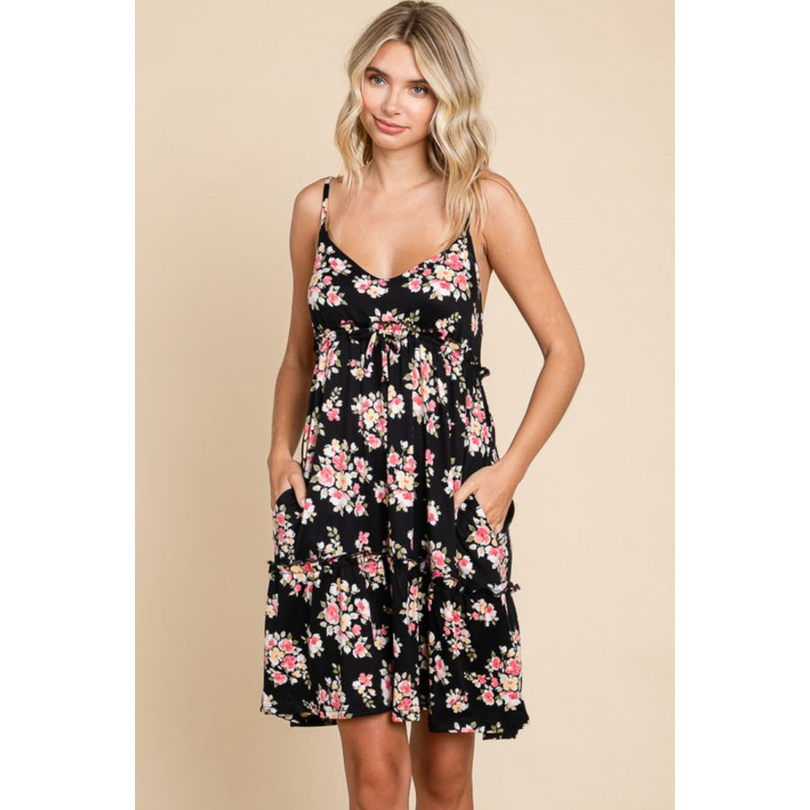 Culture Code Full Size Floral Frill Cami Dress Apparel and Accessories