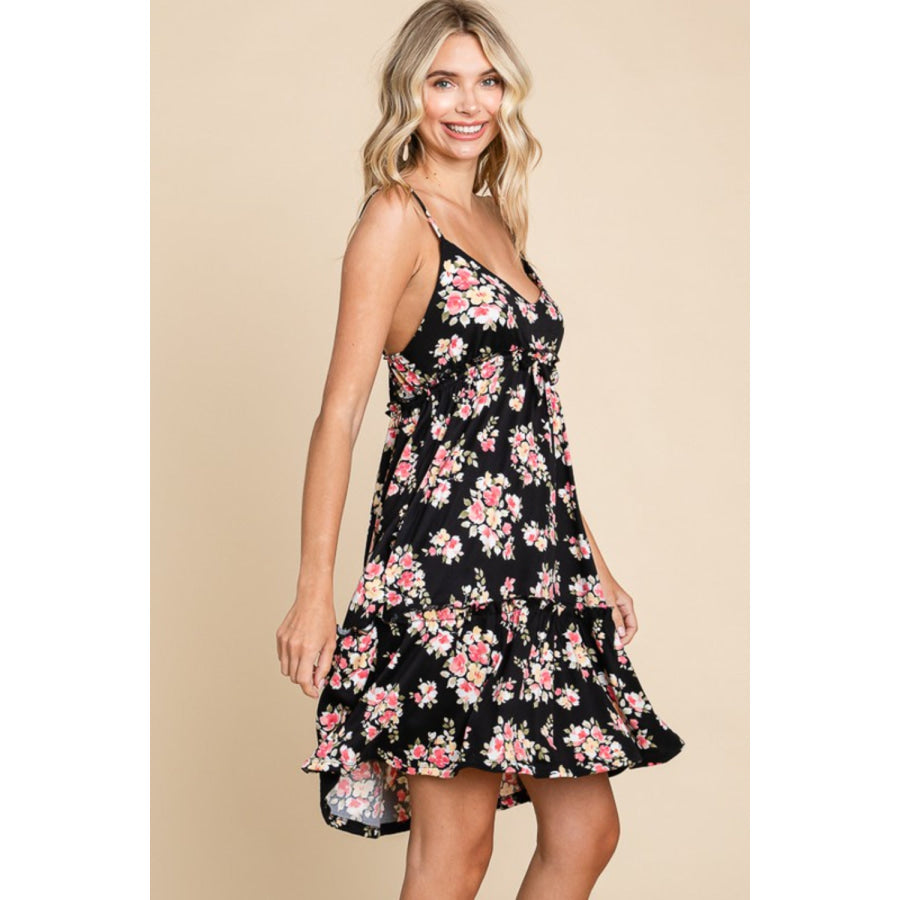 Culture Code Full Size Floral Frill Cami Dress Apparel and Accessories