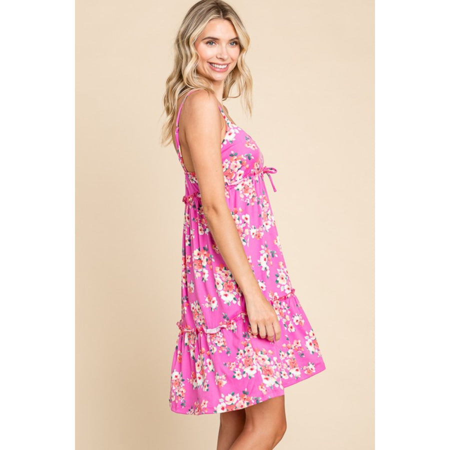 Culture Code Full Size Floral Ruffled Cami Dress Apparel and Accessories