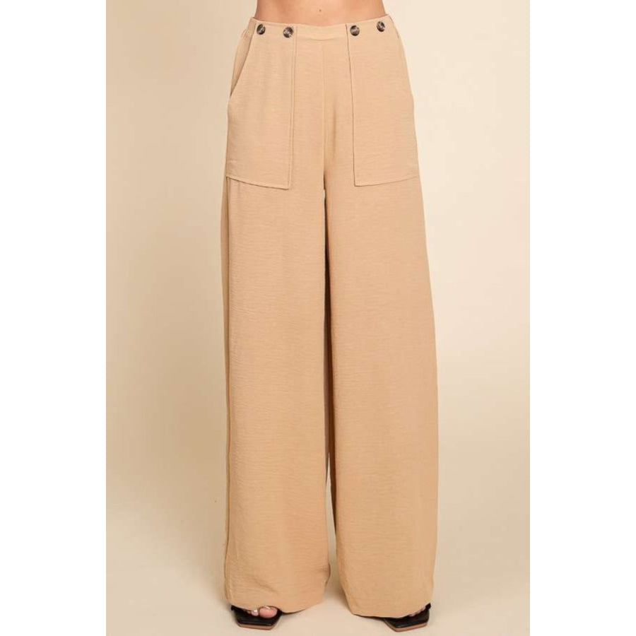 Culture Code Full Size High Waist Wide Leg Cargo Pants Apparel and Accessories