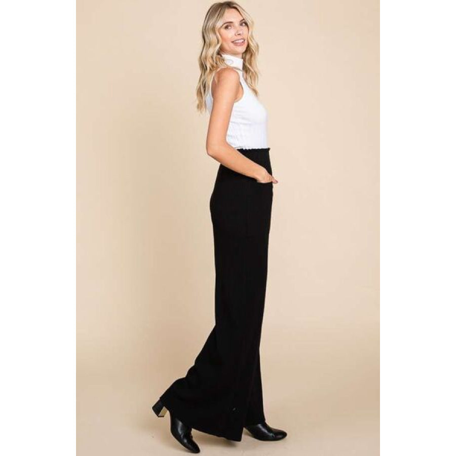 Culture Code Full Size High Waist Wide Leg Pants Apparel and Accessories